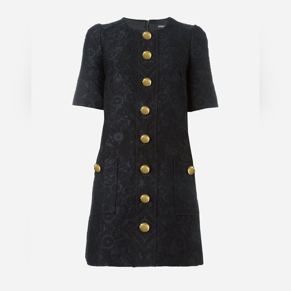 Dolce & Gabbana JACQUARD BUTTON-EMBELLISHED Dress - Picture 2 of 8